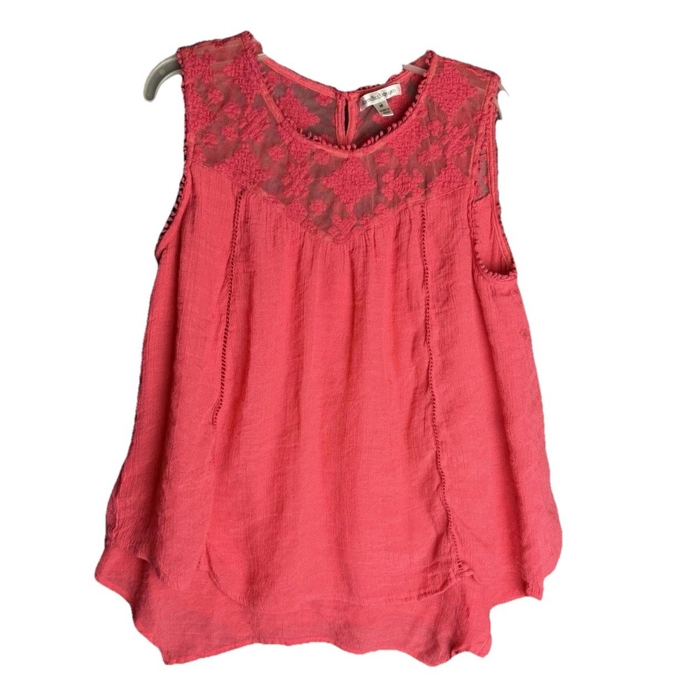 John Paul Richard Blouse Women's M Boho Lace Flowy Embroidery